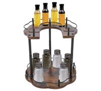HongKKon 2 Tier Spice Rack, Retro Spice Drawer Organizer Kitchen Rotating Spice Organization Height Adjustable, Seasoning Organizers for Home, Pantries, Kitchens, Restaurants