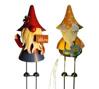 HONGLAND Garden Gnome Statue with Solar Lights -18 Inch Gnomes Decorations with Firework Solar Lights, Birthday Gift for Woman Grandma for Patio Yard Lawn Porch