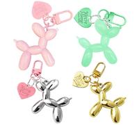 hongliang 4-Pack Cute Jelly Balloon Dog Keychains,Purse Charms for Handbags,Tote Bags & Backpacks,Cute Key Chains for Women,Fun Bag Charms & Keychain Accessories