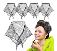hongliang 4 Pcs Black Triangle Hair Net,35x35x57 Inches Hair Net for Rollers & Sleeping,Women’s Mesh Hairnet for Salon Styling, Fixed Hairstyle