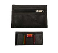 HONGLINSONG Slim Wallet for Men UK, Thin Compact Travel Wallet with Carbon Fiber, Trifold Travel Small Coin Purse with Zipper, Holds Up to 6 Cards & Cash, Gift for Father, Boyfriend, Birthday