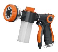 Hongmai Garden Hose Nozzle,8 Patterns Hose Sprayer High Pressure,Heavy Duty Pup Jet Dog Wash,Metal Water Hose Nozzle with Soap Dispenser,Car Wash Foam Gun