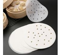 Hongmeru 200 Sheets Round Perforated Parchment Paper - 8 Inch Air Fryer Liners, Bamboo Steamer Basket Liners - Non-Stick for Baking, Microwaving, Oven Cooking (200)