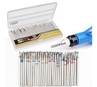 Hongmeru 30pcs Tungsten Carbide Diamond Coated Nail Drill Bits Set for Rotary Grinding and Polishing - Mini Bits with Diamond Burs for Electric Nail Files, Acrylic Gel Nails, Cuticle Manicure