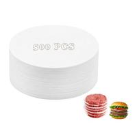 Hongmeru 4.5in Hamburger Patty Papers - 500pcs Greaseproof Baking Paper Circles, Non-Stick Press Liners for Burgers, Wax Paper Rounds for Food Seperating Patty Meat Beef Cookies Storing Cake Tin