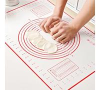 Hongmeru Non-Slip Silicone Baking Mat- Heat Resistant Pastry Rolling Mat with Measurements,50×40cm Non-Stick Kneading Board for Dough/Fondant/Pizza/Cake/Pie, Easy Clean Kitchen Tool (Pink)