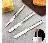Hongmeru Professional 3 Pcs Icing Spatula Set, Stainless Steel Blade Angled Offset & Straight Palette Knives, Cake Decorating Tools for Baking, Frosting, Cupcakes, Pastry(Premium Kitchen Spatulas Set)