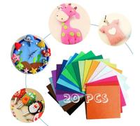 Hongmeru Soft Felt Fabric Sheets, 20pcs Assorted Color, 15 x 15cm Square Felt Sheets for Crafting, DIY Craftwork Sewing NonWoven Fabric for Art and Craft