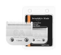 HONGNAL 0A Ceramic Carbon Injection Detachable 1.2mm Scissors Blade Compatible with Ainds, Oster A5, Wahl KM-10 and Other Series Clippers,Size 0A, 3/64 -Inchcut Length Chrome Plated(1.2mm)