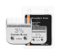 HONGNAL Size3-1/2 Professional Detachable Replacement Ceramic Blades Set,Compatible with Andis AGC,BDC,BGC,MBG Series,Oster Classic 76/Star-Teq/Power-Teq Clippers，Cut Length 3/8-Inch(9.5mm)