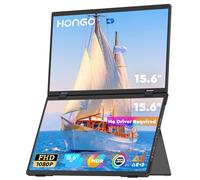 HONGO 15.6" Portable Monitor, Extender Portable Screen 1080P HDR 360° Rotation Triple Monitors with Stand, Portable Monitor USB-C, Foldable Dual Screen for Laptop PC Mac Phone PS4/5 (No Driver)