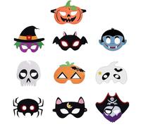 HONGP 10pcs Halloween Felt Masks,Pumpkin,Ghost,Vampire,Witch,Bat,for Halloween Cosplay Party Favors for Kids Masks Dress-Up Party Supplies