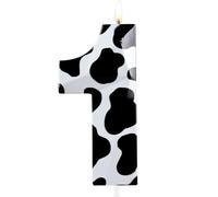 Hongplus 3D Cow Birthday Candles,Zoo Metallic Number 1 Candle,Happy 1st Birthday Candle for Cake,Farm Animal Cake Topper Decorations for Boys Girls First Birthday Party Anniversary Supplies