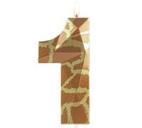 Hongplus 3D Giraffe Wild One Birthday Candles,Metallic Number 1 Candle,Happy 1st Birthday Candle for Cake,Jungle Safari Cake Topper Decorations for Boys Girls First Birthday Party Anniversary Supplies