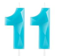Hongplus 3D Macaron Blue 11 Birthday Candles for Cake, Number 11 Candle for 11th Birthday Decorations, Blue Cake Decorations for Girls Boys Pastel Sweet 11 Birthday Party Decorations Supplies