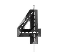 Hongplus 3D Racing Cars Themed 4 Birthday Candles for Cake, 3D Black White Stripes Candle, Number 4 Candle Happy Birthday Cake Topper for Boys Girls Racing Car Birthday Party Decorations Supplies Gift