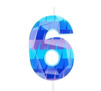 Hongplus 3D Video Game 6 Birthday Candles Piñata Gaming Party Numeral 6 Candle Cake Topper for Kids Battle Boys 6th Birthday Decoration Gaming and Video Game Party Decorations Supplies Gifts