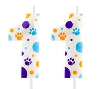 Hongplus 3D White White Dog Paw 11st Birthday Candles Number 11 Candle Dog Paw Print Themed Happy Birthday Cake for Boys Girls Birthday Party Supplies