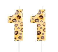 Hongplus Cheetah 11 Birthday Candles for Cake, Leopard Print Number Candles, Number 11 Candle Happy Birthday Cake Topper for Girls Women Cheetah Birthday Party Decorations Supplies Favors Gifts