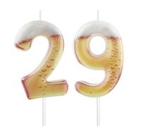 Hongplus Printed Beer Themed 29th Birthday Candles for Cake, Funny Number 29 Candle for Birthday Decorations, Beer Design Cake Decorations for Women Men Beer Lover Birthday Party Anniversary