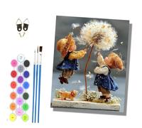HONGPZH Paint by Number for Adults Beginner Canvas Choice for Birthday Anniversary or Any Festival Acrylic Painting Kit for Room Decor 16x20 inch Frameless Two People and Dandelions