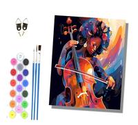 HONGPZH Paint by Number for Adults Beginner Canvas Choice for Birthday Anniversary or Any Festival Acrylic Painting Kit for Room Decor 16x20 inch Frameless an African Woman Playing the Erhu