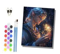 HONGPZH Paint by Numbers for Adults and Beginner Painting by Number Kits On Canvas Without Frame Acrylic Paints Home Wall Decor 40x50cm/16x20in Stardust Elf Boy