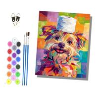 HONGPZH Paint by Numbers for Adults and Beginner Painting by Number Kits On Canvas Without Frame Color Acrylic Paints Home Wall Decor 40x50cm/16x20in The Dog with the Toilet Paper on its Head