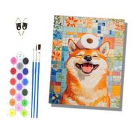 HONGPZH Paint by Numbers for Adults and Beginner Painting by Number Kits On Canvas Without Frame Color Acrylic Paints Home Wall Decor 40x50cm/16x20in Shiba Inu Tops Toilet Paper