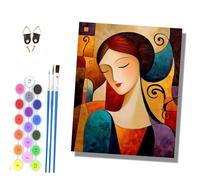 HONGPZH Paint by Numbers for Adults and Beginner Painting by Number Kits On Canvas Without Frame Color Acrylic Paints Home Wall Decor 40x50cm/16x20in Abstract Woman with Closed Eyes - 3