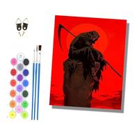 HONGPZH Paint by Numbers for Adults and Beginner Painting by Number Kits On Canvas Without Frame DIY Color Oil Painting Acrylic Paints Home Wall Decor 40x50cm/16x20in Death and the Scythe
