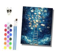 HONGPZH Paint by Numbers for Adults and Beginner Painting by Number Kits On Canvas Without Frame Painting Acrylic Paints Home Wall Decor 40x50cm/16x20in Dream of pursuing Girls