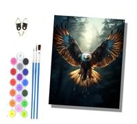 HONGPZH Paint by Numbers for Adults and Beginner Painting by Number Kits On Canvas Without Frame Painting Acrylic Paints Home Wall Decor 40x50cm/16x20in A Soaring Eagle