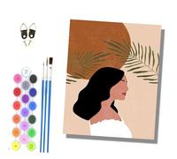 HONGPZH Paint by Numbers for Adults and Beginner Painting by Number Kits On Canvas Without Frame Painting Acrylic Paints Home Wall Decor 40x50cm/16x20in Easy Way to Draw a Beautiful Woman