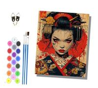 HONGPZH Paint by Numbers for Adults and Beginner Painting by Number Kits On Canvas Without Frame Painting Acrylic Paints Home Wall Decor 40x50cm/16x20in Japanese Girl in Kimono. (Copy)