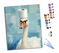 HONGPZH Paint by Numbers for Adults and Beginner Painting by Number Without Frame Oil Paintings on Canvas House Wall Decor 16x20in Swan-Head Toilet Paper
