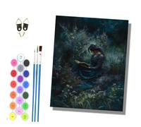 HONGPZH Paint by Numbers for Adults and Beginner Painting by Number Without Frame Oil Paintings on Canvas House Wall Decor 16x20in The Girl in the Woods Reads