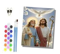HONGPZH Paint by Numbers for Adults and Beginner Painting by Number Without Frame Oil Paintings on Canvas House Wall Decor 16x20in Father, Son, Holy Spirit