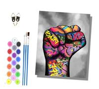 HONGPZH Paint by Numbers for Adults and Beginner Painting by Number Without Frame Oil Paintings on Canvas House Wall Decor 16x20in Fist-Shaped Graffiti