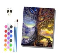 HONGPZH Paint by Numbers for Adults and Beginner Painting by Number Without Frame Oil Paintings on Canvas House Wall Decor 16x20in Ancient Trees in All Seasons