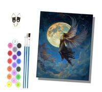 HONGPZH Paint by Numbers for Adults and Beginner Painting by Number Without Frame Oil Paintings on Canvas House Wall Decor 16x20in The Girl Who Flies in the Moonlight