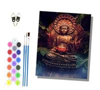 HONGPZH Paint by Numbers for Adults and Beginner Painting by Number Without Frame Oil Paintings on Canvas House Wall Decor 16x20in Lotus-Seated Buddha Statue