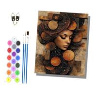 HONGPZH Paint by Numbers for Adults and Beginner Painting by Number Without Frame Oil Paintings on Canvas House Wall Decor 16x20in Stardust Woman