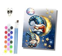 HONGPZH Paint by Numbers for Adults and Beginner Painting by Number Without Frame Oil Paintings on Canvas House Wall Decor 16x20in The Dwarf on the Crescent Moon