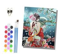 HONGPZH Paint by Numbers for Adults and Beginner Painting by Number Without Frame Oil Paintings on Canvas House Wall Decor 16x20in Sexy Japanese Courtesan
