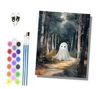 HONGPZH Paint by Numbers for Adults Painting by Numbers for Adults Canvas Kits Paint by Number Crafts Kits for Relax and De-Stress 16x20 inch The Little Ghost in the Forest