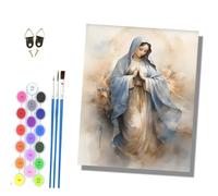 HONGPZH Paint by Numbers Kits for Adults Painting Kits for Beginners Colored Canvas Easy Acrylic Pigment Drawing Paintwork for Home Wall Decor 16x20in Frameless The Image of the Virgin Mary in Prayer
