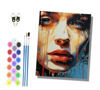 HONGPZH Paint by Numbers Kits for Adults Painting Kits for Beginners Colored Canvas Easy Acrylic Pigment Drawing Paintwork for Home Wall Decor 16x20in Frameless Portraits with Flowing Colors