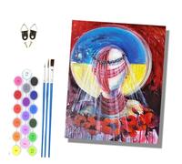 HONGPZH Paint by Numbers Kits for Adults Painting Kits for Beginners Symbols Colored Canvas Acrylic Pigment Drawing Paintwork for Home Wall Decor 16x20in Frameless Figure Wearing a Crown of Thorns