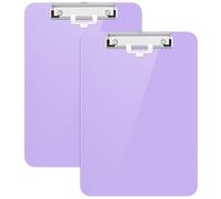 Hongri Plastic Clipboard with Pen Holder, Purple 8.5x11 Letter Size Clip Board for Classroom, Office, Students, Nurses and Women, Low Profile Clip, Size 12.5 x 9 in(Pack of 2)